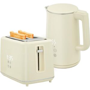 HOMCOM Digital Stainless Steel Kettle and Toaster Set, 1.5L 3000W Fast Boil Kettle, 2 Slice Toaster with 7 Level Browning Controls, Defrost, Reheat, Keep Warm, Crumb Tray and LED Touch Display, Beige HOMCOM Digital Stainless Steel Kettle and Toaster Set, 1.5L 3000W Fast Boil Kettle, 2 Slice Toaster with 7 Level Browning Controls, Defrost, Reheat, Keep Warm, Crumb Tray and LED Touch Display, Beige