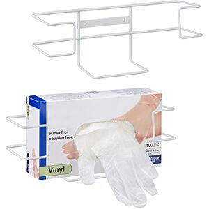 Relaxdays Dispenser, Set of 2, Holder, for Disposable Glove Boxes, HBT 10 x 27.5 x 8.5 cm, Iron, White, 100%, 10 x 27,5 x 8,5 cm Relaxdays Dispenser, Set of 2, Holder, for Disposable Glove Boxes, HBT 10 x 27.5 x 8.5 cm, Iron, White, 100%, 10 x 27,5 x 8,5 cm