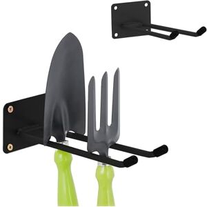 Relaxdays Wall Tool Hooks, Set of 2, Long, Double Hold, Garage, Workshop & Cellar, HWD: 7.5 x 9 x 24 cm, Steel, Black Relaxdays Wall Tool Hooks, Set of 2, Long, Double Hold, Garage, Workshop & Cellar, HWD: 7.5 x 9 x 24 cm, Steel, Black