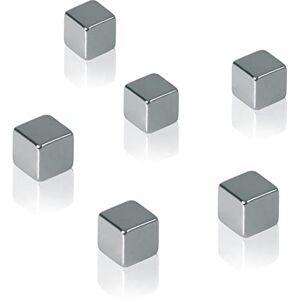 Sigel BA192 Neodymium magnet, 1 x 1 x 1 cm, cube, C5 "strong" (N42), for Glass magnetic Boards, silver, 6 Pieces Sigel BA192 Neodymium magnet, 1 x 1 x 1 cm, cube, C5 "strong" (N42), for Glass magnetic Boards, silver, 6 Pieces