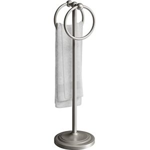 bgl Fingertip Towel Holder Stand Hand Towel Ring for Bathroom or Kitchen Vanity Countertops to Store Hand Towels Washcloths or dishcloths 2 Hanging Rings,19" High-Brushed Nickel bgl Fingertip Towel Holder Stand Hand Towel Ring for Bathroom or Kitchen Vanity Countertops to Store Hand Towels Washcloths or dishcloths 2 Hanging Rings,19" High-Brushed Nickel