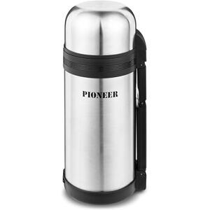 Pioneer SVP1500 Vacuum Insulated Leakproof Flask with 2 Cups and Retractable Handle, Stainless Steel, 1500ml / 1.5L Pioneer SVP1500 Vacuum Insulated Leakproof Flask with 2 Cups and Retractable Handle, Stainless Steel, 1500ml / 1.5L