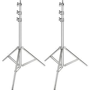 NEEWER Stainless Steel Light Stand Silver, 79 inches/200 Centimeters Foldable and Portable Heavy Duty Stand for Studio Softbox, Monolight and Other Photographic Equipment(Pack-2) NEEWER Stainless Steel Light Stand Silver, 79 inches/200 Centimeters Foldable and Portable Heavy Duty Stand for Studio Softbox, Monolight and Other Photographic Equipment(Pack-2)
