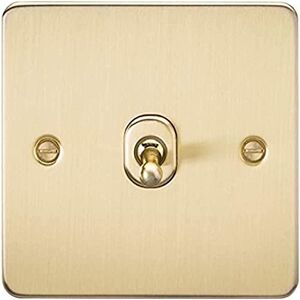 Knightsbridge FPAV12TOGBB Flat Plate 10A 1G Intermediate Toggle Switch-Brushed Brass, 230 V Knightsbridge FPAV12TOGBB Flat Plate 10A 1G Intermediate Toggle Switch-Brushed Brass, 230 V
