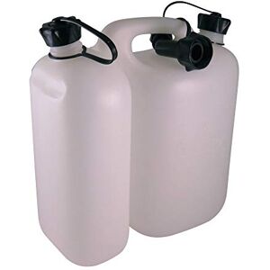 Oregon Economic Combi-Can, 5 + 3 litres, Dual Cans for Fuel and Chain Oil, Measuring Scale and Safety Cap, Transparent/White (562408) Oregon Economic Combi-Can, 5 + 3 litres, Dual Cans for Fuel and Chain Oil, Measuring Scale and Safety Cap, Transparent/White (562408)