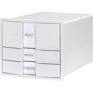 HAN IMPULS 2.0 Drawer Box with 3 Closed Drawers for DIN A4/C4 Including Labelling Labels, Document Box, Base with Pull-Out Lock, Furniture-Friendly Rubber Feet, 1017-12, White HAN IMPULS 2.0 Drawer Box with 3 Closed Drawers for DIN A4/C4 Including Labelling Labels, Document Box, Base with Pull-Out Lock, Furniture-Friendly Rubber Feet, 1017-12, White