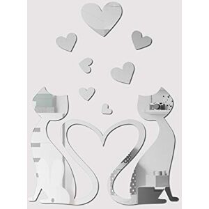 WALPLUS Mirror Wall Art Crystal Lovely Cat Wall Stickers Removable Self-Adhesive Mural Decals Vinyl Home Decoration DIY Living Bedroom Office Décor Kids Room, Silver WALPLUS Mirror Wall Art Crystal Lovely Cat Wall Stickers Removable Self-Adhesive Mural Decals Vinyl Home Decoration DIY Living Bedroom Office Décor Kids Room, Silver