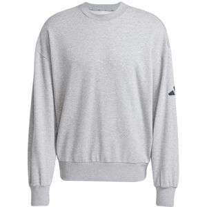 adidas Men's ESSENTIALS LOSE FIT THREE BAR SWEATSHIRT, Medium Grey Heather/Black, S adidas Men's ESSENTIALS LOSE FIT THREE BAR SWEATSHIRT, Medium Grey Heather/Black, S