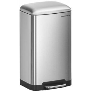 SONGMICS Kitchen Bin, 8 Gallon (30L) Rubbish Bin, Steel Pedal Bin with Lid and Inner Bucket, Soft Close, Silver LTB01L SONGMICS Kitchen Bin, 8 Gallon (30L) Rubbish Bin, Steel Pedal Bin with Lid and Inner Bucket, Soft Close, Silver LTB01L