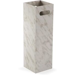 Versa Marble Effect Umbrella Stand, Modern Style, 48x15x15 cm, MDF Wood, White with Grey Veins Versa Marble Effect Umbrella Stand, Modern Style, 48x15x15 cm, MDF Wood, White with Grey Veins
