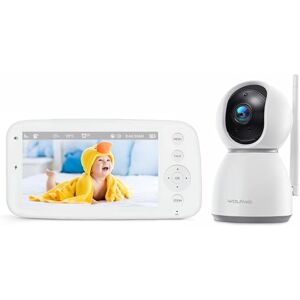 WOLFANG 5.0" Baby Monitor with Camera and Night Vision, 720P Display with 10-Hour Battery, Pan-Tilt-Zoom 1080P Video Baby Camera, No WiFi, 2-Way Talk, Temperature & Cry Detection and 1000ft Range-WB03 WOLFANG 5.0" Baby Monitor with Camera and Night Vision, 720P Display with 10-Hour Battery, Pan-Tilt-Zoom 1080P Video Baby Camera, No WiFi, 2-Way Talk, Temperature & Cry Detection and 1000ft Range-WB03