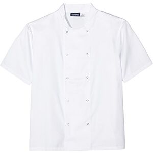 Genware NEV-NJ21-M Cool back Press Stud Jacket with Short Sleeve, Medium, White Genware NEV-NJ21-M Cool back Press Stud Jacket with Short Sleeve, Medium, White