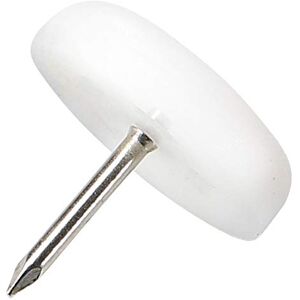 Adsamm ® / 100 x Glides in plastic with nail Ø 0,87'' (Ø 22 mm) white round Premium quality furniture sliders with nail by ® Adsamm ® / 100 x Glides in plastic with nail Ø 0,87'' (Ø 22 mm) white round Premium quality furniture sliders with nail by ®