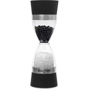 Salter 7611 BKXR 2 in 1 Salt & Pepper Grinder – Twist to Grind, Universal Ceramic Mechanism, Adjustable Fine to Coarse Grind, Dual Design for 60g Sea Salt/26g Peppercorns, Clear Acrylic Windows Salter 7611 BKXR 2 in 1 Salt & Pepper Grinder – Twist to Grind, Universal Ceramic Mechanism, Adjustable Fine to Coarse Grind, Dual Design for 60g Sea Salt/26g Peppercorns, Clear Acrylic Windows