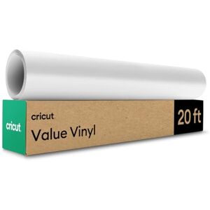 Cricut Value Vinyl 30.5 cm x 6.1 m (12" x 20 ft) Self Adhesive Permanent Vinyl for All Cutting Machines White Cricut Value Vinyl 30.5 cm x 6.1 m (12" x 20 ft) Self Adhesive Permanent Vinyl for All Cutting Machines White