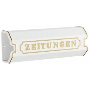 Burg-Wächter Newspaper Box with Lettering Cast Aluminium 1890 W White Burg-Wächter Newspaper Box with Lettering Cast Aluminium 1890 W White