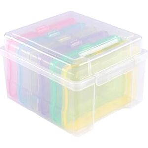 Creative Labs Plastic Storage Box with Lid 21 x 18,5 x 14 cm 6 Cases of 17 x 12 x 3 cm in 6 Colours Clear Organiser for Sewing, Diamond Art, Small Accessories and Craft Supplies Creative Labs Plastic Storage Box with Lid 21 x 18,5 x 14 cm 6 Cases of 17 x 12 x 3 cm in 6 Colours Clear Organiser for Sewing, Diamond Art, Small Accessories and Craft Supplies