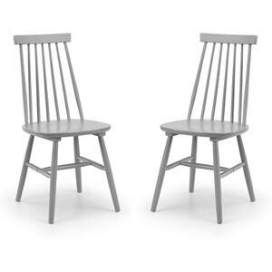 Julian Bowen Set Of 2 Alassio Spindle Back Dining Chairs Grey Julian Bowen Set Of 2 Alassio Spindle Back Dining Chairs Grey