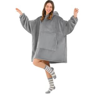 Good Nite Wearable Blanket Oversized Hoodie Blanket for Women & Men Sherpa Snuggle Blankets for Adults Fluffy Warm Hooded Throw with Pockets Grey (Grey, 80x85cm) Good Nite Wearable Blanket Oversized Hoodie Blanket for Women & Men Sherpa Snuggle Blankets for Adults Fluffy Warm Hooded Throw with Pockets Grey (Grey, 80x85cm)