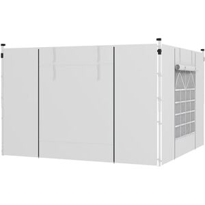 Outsunny Gazebo Side Panels with Windows and Doors, for 3x3(m) or 3x6m Pop Up Gazebo, 2 Pack Sides Replacement, White Outsunny Gazebo Side Panels with Windows and Doors, for 3x3(m) or 3x6m Pop Up Gazebo, 2 Pack Sides Replacement, White