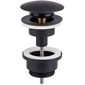Cornat washbasins-1 1/4 inch Male Thread-Diameter 66 mm-with Push-Open Function pop-up Valve/Sink Drain / T3174211, Black (matt) Cornat washbasins-1 1/4 inch Male Thread-Diameter 66 mm-with Push-Open Function pop-up Valve/Sink Drain / T3174211, Black (matt)