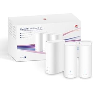 Huawei WiFi Mesh 3+ Router 3-Pack, 128MB+128MB, Dual-Band Wi-Fi 6 AX3000, Whole-Home Wi-Fi, 250+ Device Connections, Seamless Roaming, Wall Penetration, Parental Control, Remote Management Huawei WiFi Mesh 3+ Router 3-Pack, 128MB+128MB, Dual-Band Wi-Fi 6 AX3000, Whole-Home Wi-Fi, 250+ Device Connections, Seamless Roaming, Wall Penetration, Parental Control, Remote Management