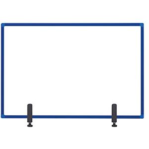 Bi-Office Protector Desktop Glass Board with Clamps, Blue Aluminium Frame, 1040x700 Bi-Office Protector Desktop Glass Board with Clamps, Blue Aluminium Frame, 1040x700