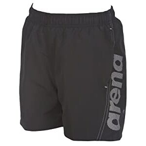 ARENA Boys' Fundamentals Logo Beach Boxer Black-White ARENA Boys' Fundamentals Logo Beach Boxer Black-White