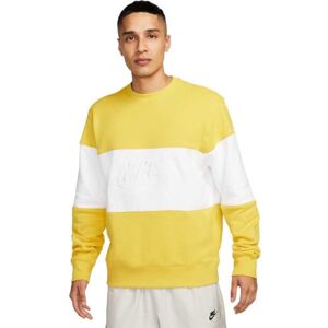 Nike FB7848-709 M NK CLUB+ FT CREW CB Sweatshirt Men's VIVID SULFUR/WHITE Size M Nike FB7848-709 M NK CLUB+ FT CREW CB Sweatshirt Men's VIVID SULFUR/WHITE Size M