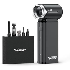 Smiling Shark Compressed Air Duster, J02 Super Power 150000RPM Aluminum Electric Air Duster with Mini Vacuum Cleaner, 2 Modes (Normal&Storm) Adjustable Dust Blower for PC/Outdoor/House/Car, Black Smiling Shark Compressed Air Duster, J02 Super Power 150000RPM Aluminum Electric Air Duster with Mini Vacuum Cleaner, 2 Modes (Normal&Storm) Adjustable Dust Blower for PC/Outdoor/House/Car, Black