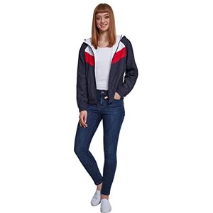 Urban Classics Women's Ladies 3-Tone Windbreaker Jacket, Multicolour (Navy/White/Fire Red 01243), S Urban Classics Women's Ladies 3-Tone Windbreaker Jacket, Multicolour (Navy/White/Fire Red 01243), S