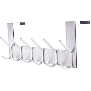 KKNE Stainless Steel Door Hanger Rack with 12 Hooks, Door Hooks That Can Be Hung on Doors without Drilling, Suitable for Bedroom Door, Bathroom Door (Silver) KKNE Stainless Steel Door Hanger Rack with 12 Hooks, Door Hooks That Can Be Hung on Doors without Drilling, Suitable for Bedroom Door, Bathroom Door (Silver)