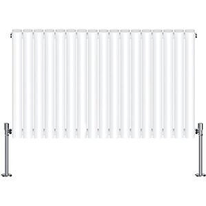 NRG White Oval Radiator Horizontal 600x1003mm Double Panel Central Heating Perfect for Bathrooms Kitchen Living Room NRG White Oval Radiator Horizontal 600x1003mm Double Panel Central Heating Perfect for Bathrooms Kitchen Living Room
