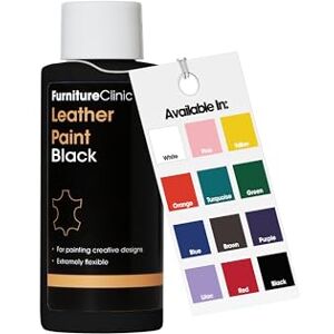 Furniture Clinic Leather Paint for Painting All Leathers: Footwear, Handbags, Clothing, etc. Flexible and Durable (Black, 125ml) Furniture Clinic Leather Paint for Painting All Leathers: Footwear, Handbags, Clothing, etc. Flexible and Durable (Black, 125ml)