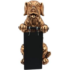 Dekohelden24 Decorative dog figure in gold, with board for labelling, size: L/W/H approx. 9.5 x 12.5 x 22 cm, 22 cm Dekohelden24 Decorative dog figure in gold, with board for labelling, size: L/W/H approx. 9.5 x 12.5 x 22 cm, 22 cm