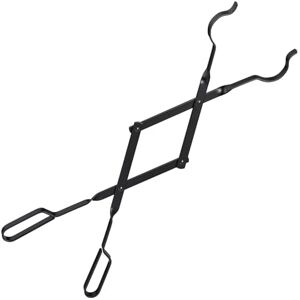 Relaxdays Tongs, 66.5 cm Long, for Wood & Charcoal, Firewood Grabber for Log Burner & Fireplace, Steel, Black Relaxdays Tongs, 66.5 cm Long, for Wood & Charcoal, Firewood Grabber for Log Burner & Fireplace, Steel, Black