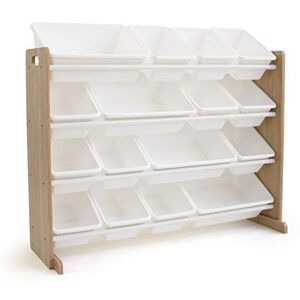 Humble Crew Journey Extra-Large Wooden Toy Storage Organiser for Children, with 16 BPA Free Plastic Removeable Storage Bins, Ideal for Storing Toys, Games, Books and Craft Supplies- Natural Wood/White Humble Crew Journey Extra-Large Wooden Toy Storage Organiser for Children, with 16 BPA Free Plastic Removeable Storage Bins, Ideal for Storing Toys, Games, Books and Craft Supplies- Natural Wood/White