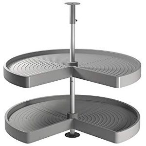 Emuca Set of swivel trays for kitchen corner unit, 3/4 carousel of Ø810mm (32 inch) for 900mm (35,4 inch) blind corner, grey Emuca Set of swivel trays for kitchen corner unit, 3/4 carousel of Ø810mm (32 inch) for 900mm (35,4 inch) blind corner, grey