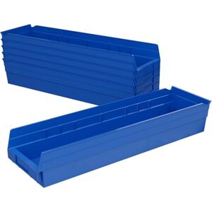 Akro-Mils 30164 24-Inch by 6-Inch by 4-Inch Plastic Nesting Shelf Bin Box, Blue, Case of 6 Akro-Mils 30164 24-Inch by 6-Inch by 4-Inch Plastic Nesting Shelf Bin Box, Blue, Case of 6