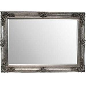 MirrorOutlet Milton Manor Silver Antique Style Wall Mirror Wood Based 3Ft7 X 2Ft7 110cm X 79cm MirrorOutlet Milton Manor Silver Antique Style Wall Mirror Wood Based 3Ft7 X 2Ft7 110cm X 79cm