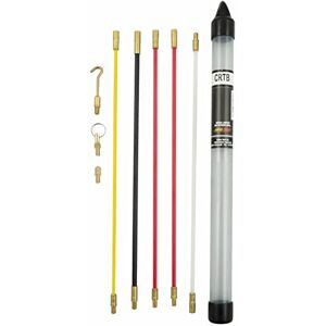 KLEIN TOOLS Super Rod Crtb Toolbox Set Includes 1.3m 4.2ft Cable Installation Kit with 3 Cable Handling Attachments KLEIN TOOLS Super Rod Crtb Toolbox Set Includes 1.3m 4.2ft Cable Installation Kit with 3 Cable Handling Attachments