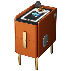 ZURBAQD Smart Nightstand with Wireless Charging Station,Solid Wood Bedside Table,End Table,with Bt Speaker,USB Port,Adjustable Led Lights,Storage Drawers/Orange/25 * 40 * 45Cm Warm as ever ZURBAQD Smart Nightstand with Wireless Charging Station,Solid Wood Bedside Table,End Table,with Bt Speaker,USB Port,Adjustable Led Lights,Storage Drawers/Orange/25 * 40 * 45Cm Warm as ever