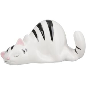 AlexandreHouse Pack of 6 Figures, Cat, Striped, Porcelain, White, PU 6, L. 6 cm, W. 11 cm, H. 6 cm AlexandreHouse Pack of 6 Figures, Cat, Striped, Porcelain, White, PU 6, L. 6 cm, W. 11 cm, H. 6 cm