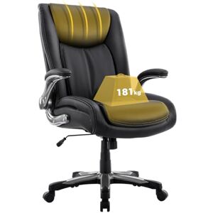 COLAMY Big and Tall Office Chair 400lbs, Large Heavy Duty High Back Executive Computer Chair, Desk Chair for Home Office with Flip-up Arms Wide Thick Seat(Black) COLAMY Big and Tall Office Chair 400lbs, Large Heavy Duty High Back Executive Computer Chair, Desk Chair for Home Office with Flip-up Arms Wide Thick Seat(Black)