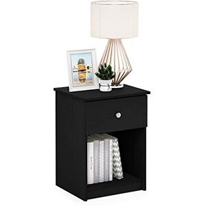 Furinno Tidur Nightstand with One Drawer, Black Oak Furinno Tidur Nightstand with One Drawer, Black Oak