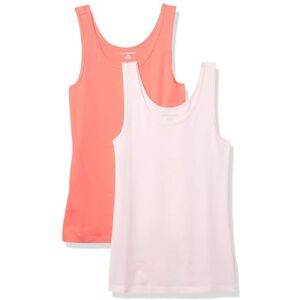 Amazon Essentials Women's Slim-Fit Vest, Pack of 2, Coral Pink/Light Pink, XXL Amazon Essentials Women's Slim-Fit Vest, Pack of 2, Coral Pink/Light Pink, XXL
