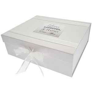 WHITE COTTON CARDS Love & Laughter, Happily Ever After, Handmade Wedding Large Keepsake Box. (LW2X) WHITE COTTON CARDS Love & Laughter, Happily Ever After, Handmade Wedding Large Keepsake Box. (LW2X)