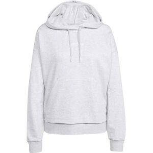 adidas Women's ESSENTIALS LINEAR FRENCH TERRY HOODIE, light grey heather/white, M adidas Women's ESSENTIALS LINEAR FRENCH TERRY HOODIE, light grey heather/white, M