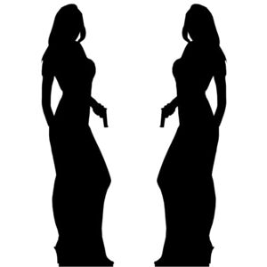 STAR CUTOUTS Cut Out of A Secret Agent Girl (Pack of 2),Black STAR CUTOUTS Cut Out of A Secret Agent Girl (Pack of 2),Black