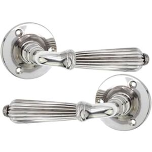Infinity Pair of Regency Vintage Style Ribbed Mortice Lever on Rose Latch Door Handles Set Aged Nickel Passage Door Pulls for Internal & Exterior Doors Infinity Pair of Regency Vintage Style Ribbed Mortice Lever on Rose Latch Door Handles Set Aged Nickel Passage Door Pulls for Internal & Exterior Doors